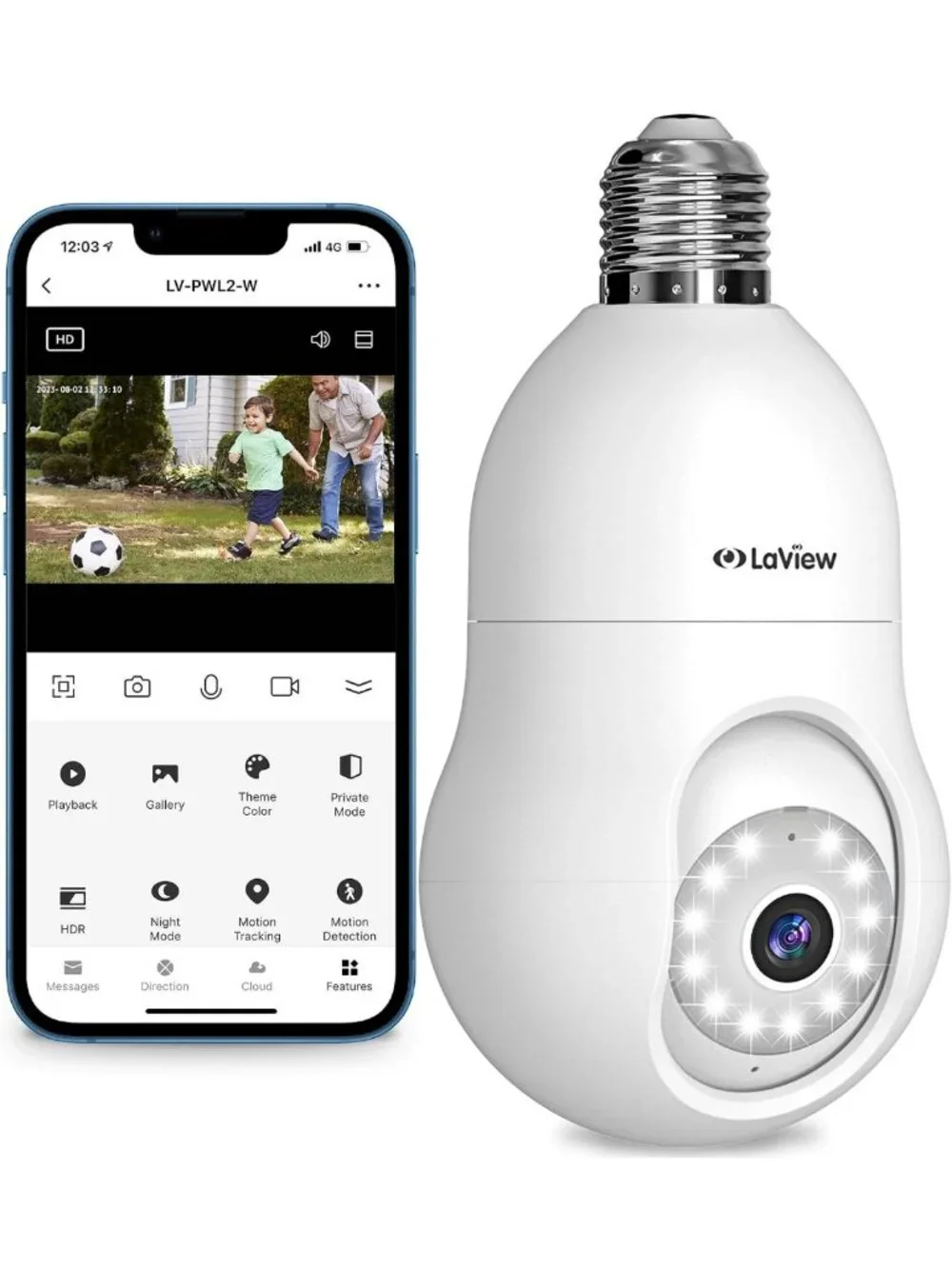 360° Wireless 4MP Security Camera - Full Color Day/Night, Motion Detection, Easy